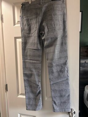 Men’s Fried Denim Gray Patterned Straight-Leg Pants